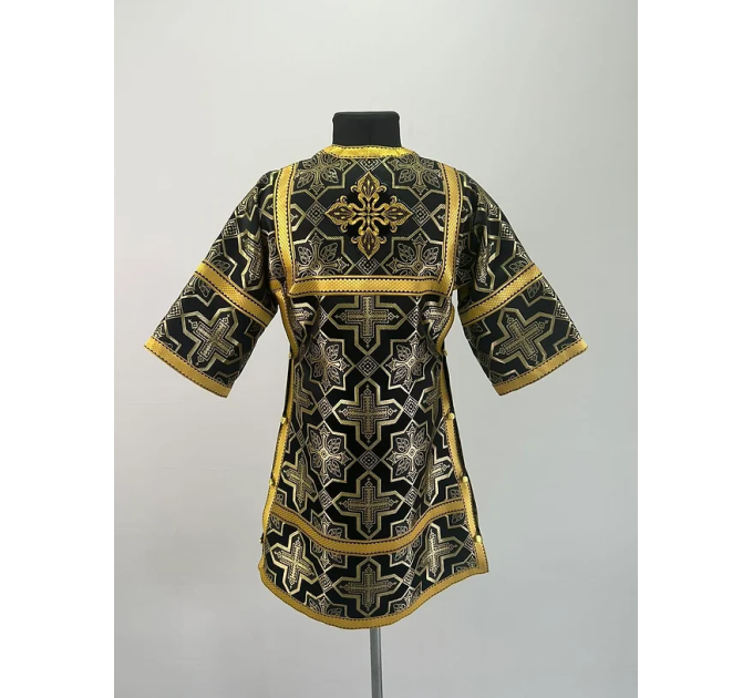 Black childrens sticharion (up to 150 cm height) - Church Altar Server robe