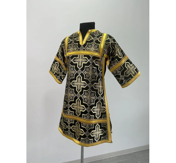 Black childrens sticharion (up to 150 cm height) - Church Altar Server robe