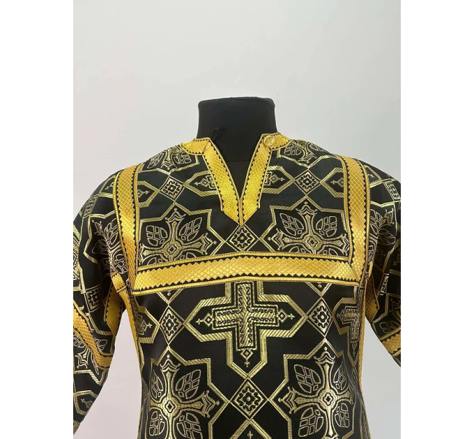 Black childrens sticharion (up to 150 cm height) - Church Altar Server robe