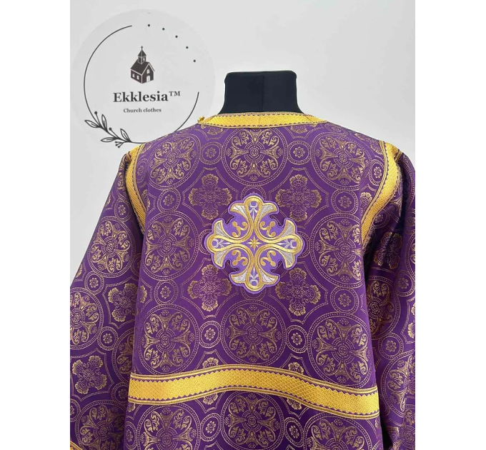 Violet Orthodox sticharion - Church stikhar - Altar Server Reader Robe in white