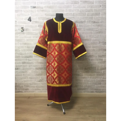 Сombined brocade and velvet sticharion - stikhar - Altar Server Reader Robe