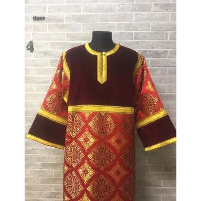 Сombined brocade and velvet sticharion - stikhar - Altar Server Reader Robe