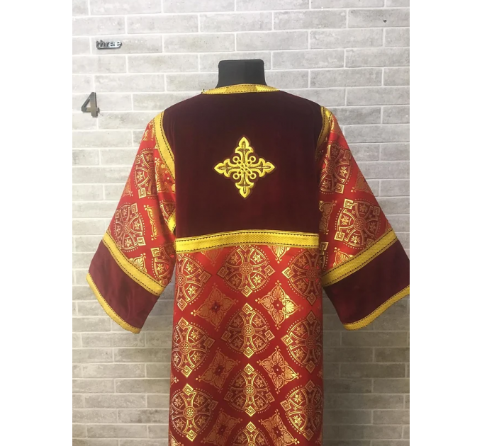 Сombined brocade and velvet sticharion - stikhar - Altar Server Reader Robe