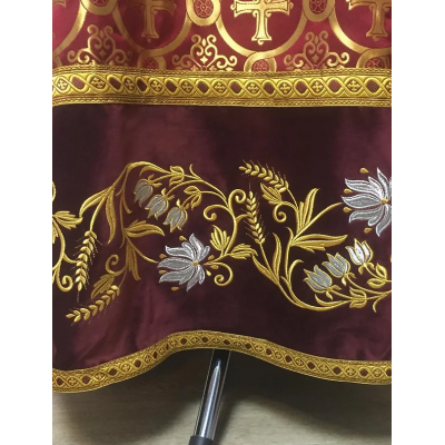 Сombined brocade and velvet sticharion - Altar boy robe - Altar Server Reader