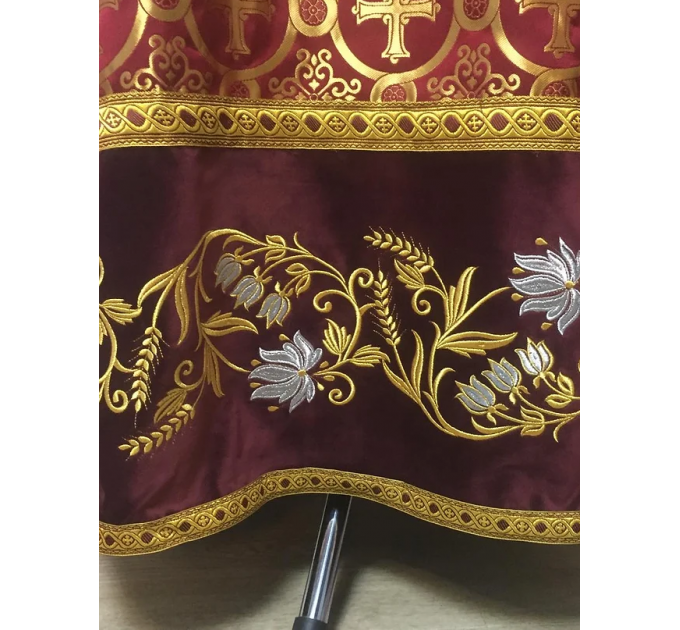 Сombined brocade and velvet sticharion - Altar boy robe - Altar Server Reader