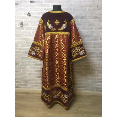 Сombined brocade and velvet sticharion - Altar boy robe - Altar Server Reader