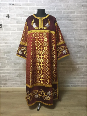 Сombined brocade and velvet sticharion - Altar boy robe - Altar Server Reader