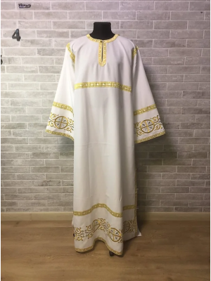 Embroidered Stichar with cross on the back - Altar server reader robe 