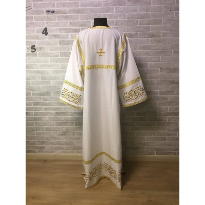 Embroidered Stichar with cross on the back - Altar server reader robe - S