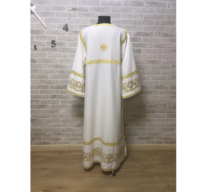 Stichar with embroidered cross - Church sticharion - Altar server reader robe