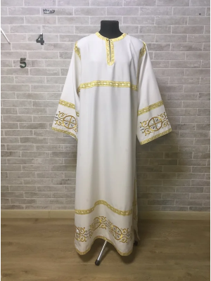 Stichar with embroidered cross - Church sticharion - Altar server reader robe
