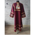 Embroidered Stichar with icon on the back - Altar server reader robe - Stichar