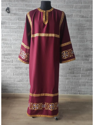 Embroidered Stichar with icon on the back - Altar server reader robe - Stichar