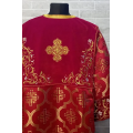 Combined embroidered and brocade sticharion - Stichar with the embroidery on red