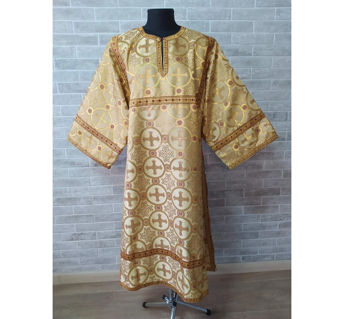 Gold Altar Server Reader Robe - Stikharion - Surplice - Rochet - Alb costume