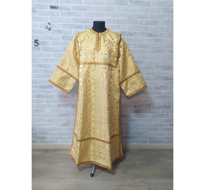 Gold Altar Server Reader Robe - Stikharion - Surplice - Rochet - Alb costume