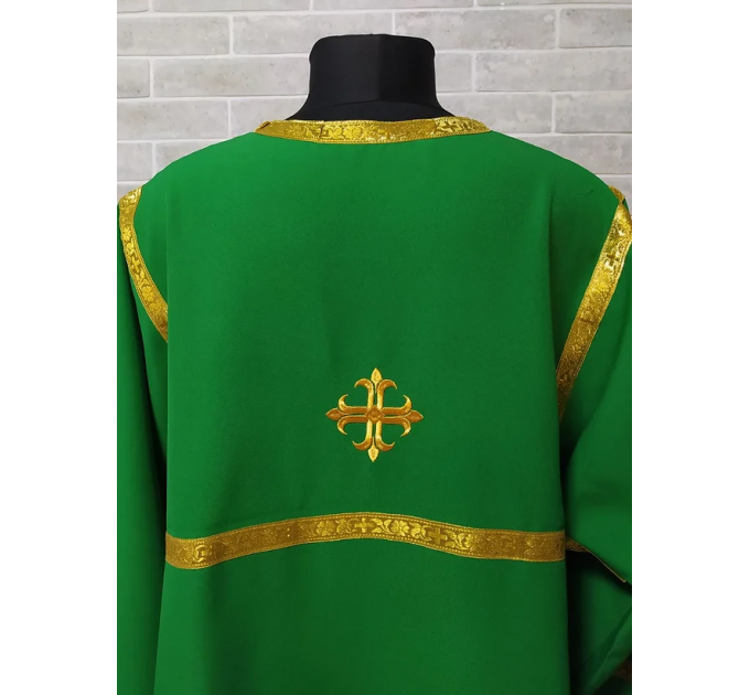 Green Altar Server Reader Robe in gabardine - Stikharion - Surplice - Rochet