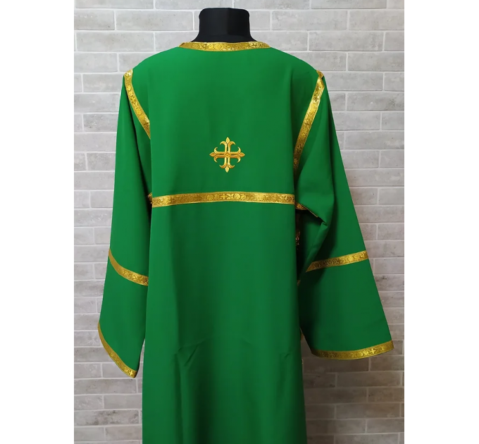 Green Altar Server Reader Robe in gabardine - Stikharion - Surplice - Rochet