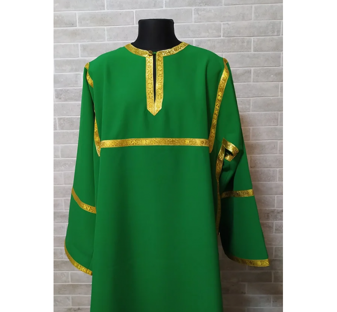 Green Altar Server Reader Robe in gabardine - Stikharion - Surplice - Rochet