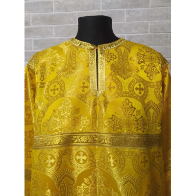 Yellow brocade Altar Server Reader Robe - Stikharion - Surplice - Rochet - Alb