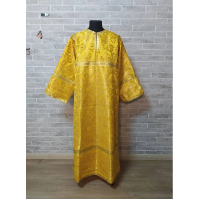 Yellow brocade Altar Server Reader Robe - Stikharion - Surplice - Rochet - Alb