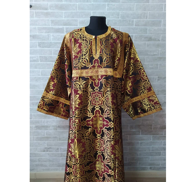 Maroon and black Altar Server Reader Robe - Stikharion - Surplice - Rochet - Alb