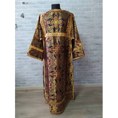 Maroon and black Altar Server Reader Robe - Stikharion - Surplice - Rochet - Alb