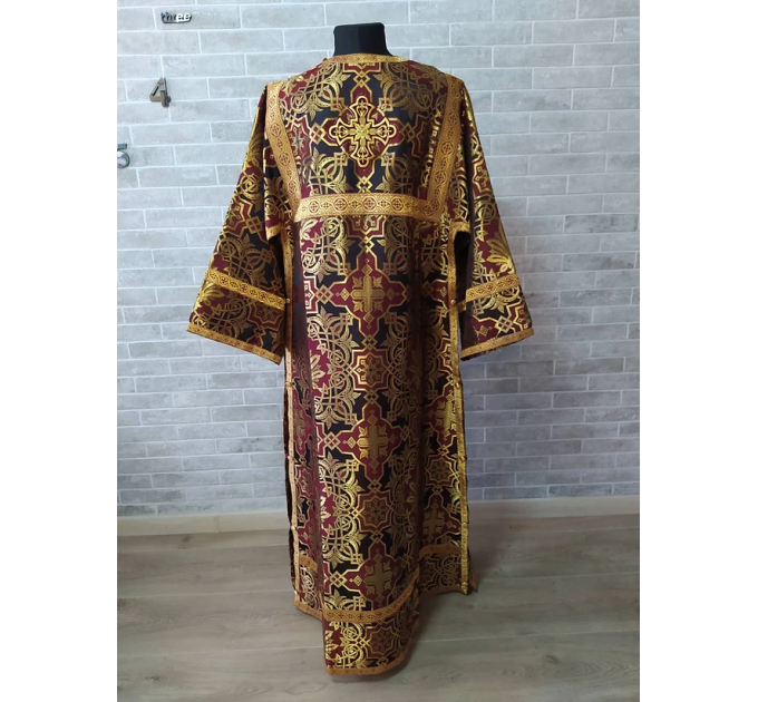 Maroon and black Altar Server Reader Robe - Stikharion - Surplice - Rochet - Alb