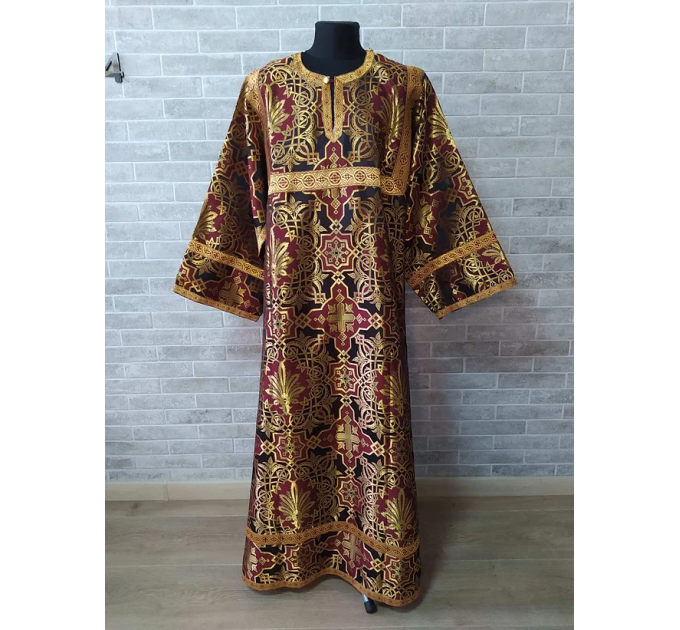 Maroon and black Altar Server Reader Robe - Stikharion - Surplice - Rochet - Alb