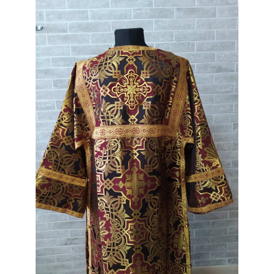 Maroon and black Altar Server Reader Robe - Stikharion - Surplice - Rochet - Alb