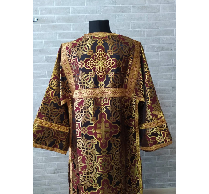 Maroon and black Altar Server Reader Robe - Stikharion - Surplice - Rochet - Alb