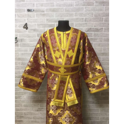 Gold-maroon subdeacon's vestment and single orar - Stictarion for subdeacon