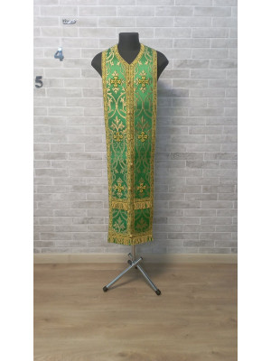 Bishop's Communion set in metallic brocade - Bishop Stole and cuffs in brocade - Bishop set - Small omophorion - Epitrakhilion and cuffs