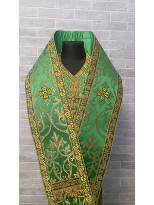 Bishop's Communion set in metallic brocade - Bishop Stole and cuffs in brocade - Bishop set - Small omophorion - Epitrakhilion and cuffs