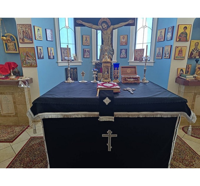 Church altar and prothesis Covers for Lent 