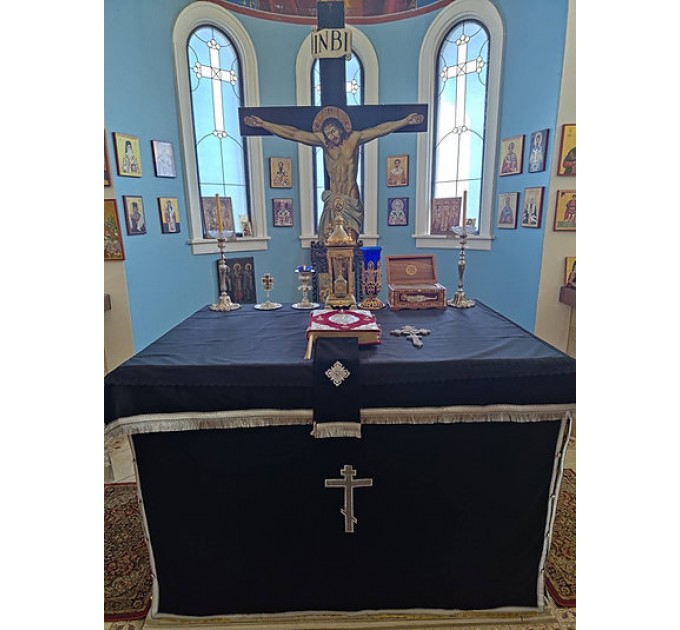 Church altar and prothesis Covers for Lent 