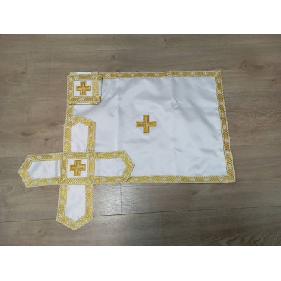 Monochrome Chalice Covers with no embroidery in satin fabric