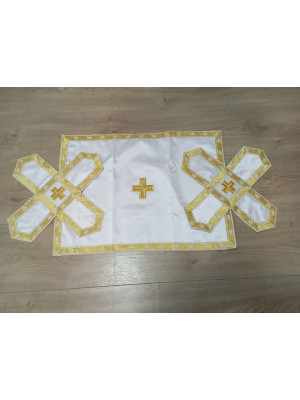 Monochrome Chalice Covers with no embroidery in satin fabric