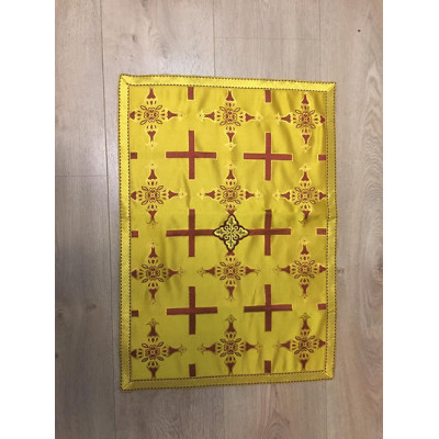 Orthodox Chalice Covers in greek brocade - Aer and chalice veils set in yellow brocade