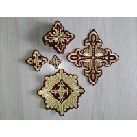 Orthodox Set of 17 embroidered crosses for Orthodox vestments - sewing supply