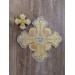 Set of 14 embroidered crosses for vestments with stones