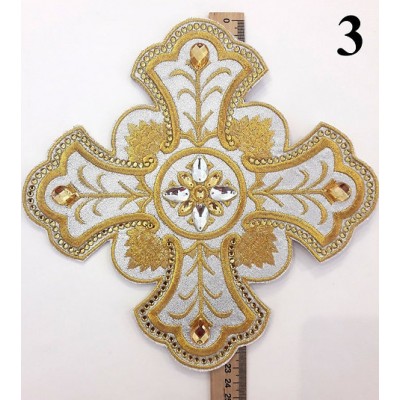 Set of 14 embroidered crosses for Priest's vestments in gold - 14 Crosses applique