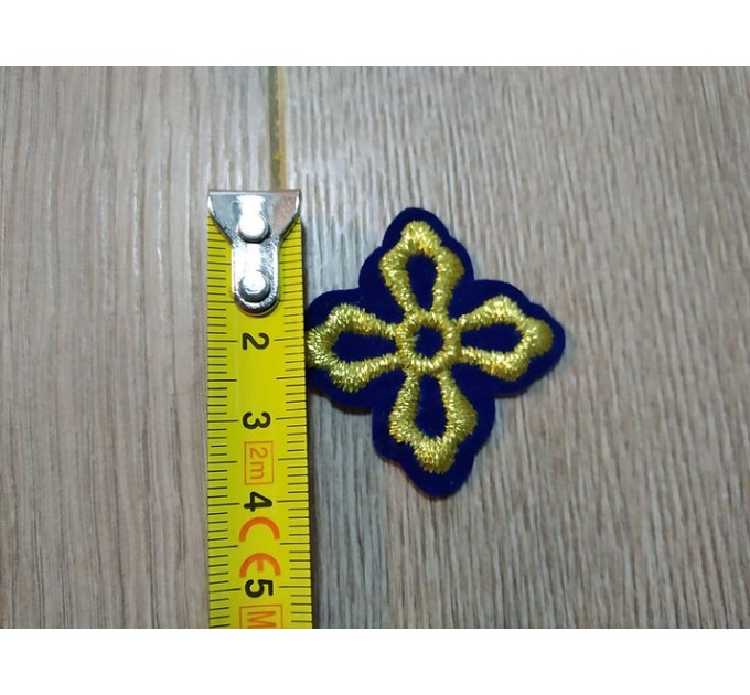 Orthodox set of 17 embroidered crosses for Priest's vestments in greek style