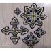 Orthodox set of 17 embroidered crosses for Priest's vestments in greek style