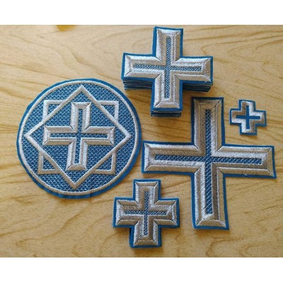 Set of 17 embroidered crosses for Priest's vestments - 17 Crosses in Greek style