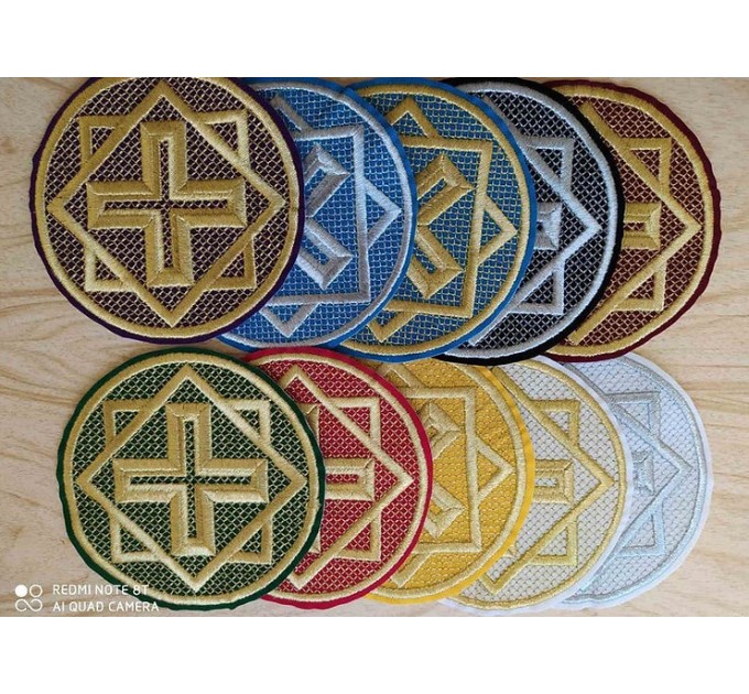 Set of 17 embroidered crosses for Priest's vestment