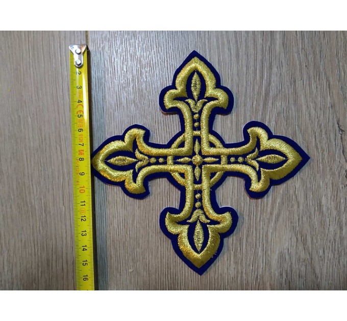 Orthodox set of 17 embroidered crosses for Priest's vestments in greek style