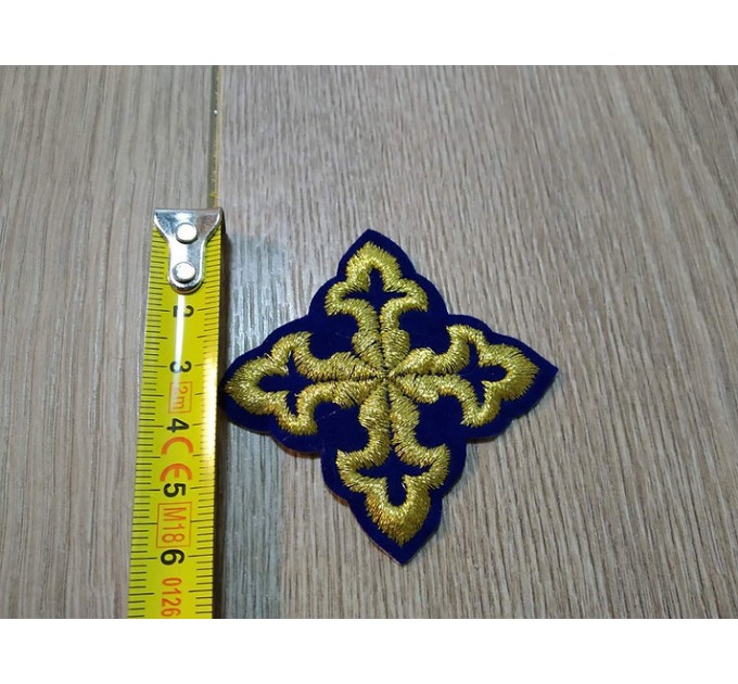 Orthodox set of 17 embroidered crosses for Priest's vestments in greek style