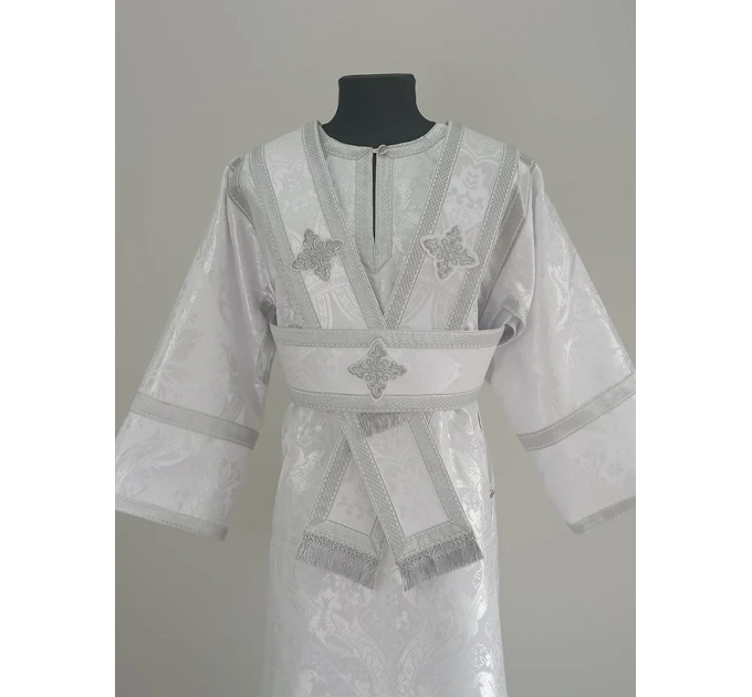 Blue subdeacon's alb - Orthodox Vestment - Subdeacon's set of vestments - Silver