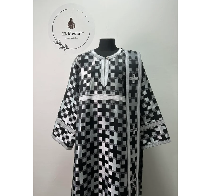 Black deacon's vestment set - Deacon's alb - Orthodox Vestment - Stichar, orar